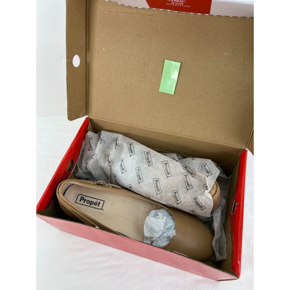 Propet Zuri Leather Slip-On Dress Shoes Block Heel Oyster Nude Sz 9.5 M New - Picture 6 of 6